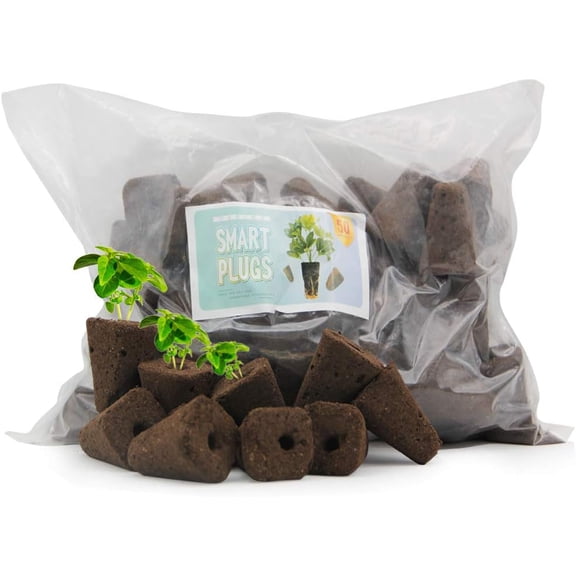 Seed Starter - 2 Inches Smart Seeds Starter Plugs Soil Seedlings Cuttings Organic Dry Out Rooting Hydroponics Supplies Rapid Root (1 Pack of 50 Counts)