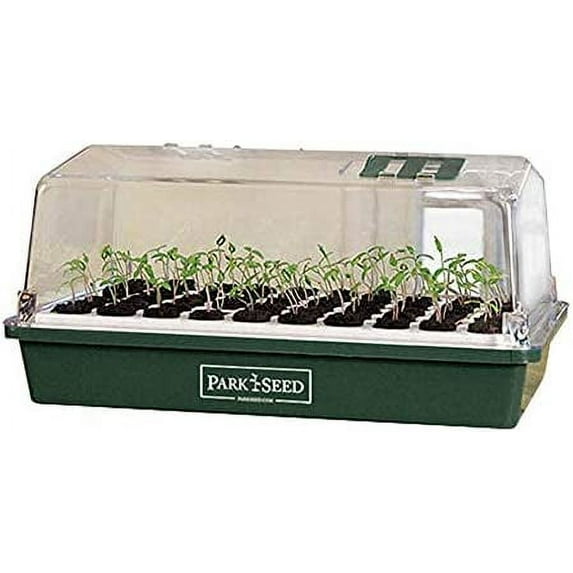 Seed Starter Kit with 60 Cell Planting Block, Base Tray, Humidity Dome & 60 Bio Sponges