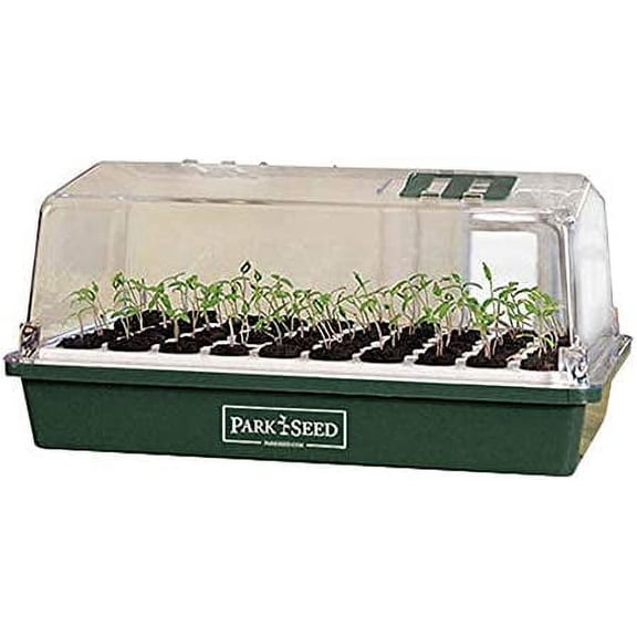 Seed Starter Kit with 60 Cell Planting Block, Base Tray, Humidity Dome & 60 Bio Sponges