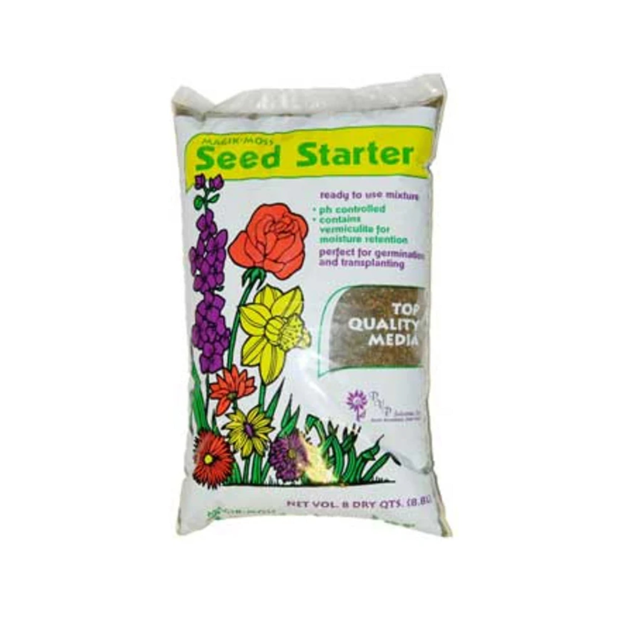 High Quality Seed Starter Mix – Sphagnum Moss & Vermiculite, 8 Quart Bag