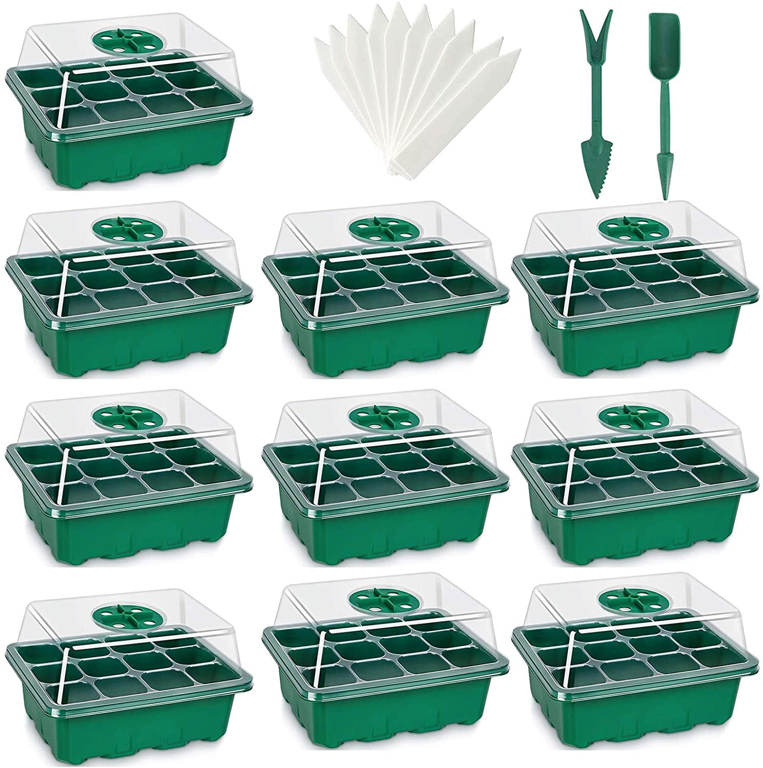 MQFORU Seed Trays,5 Pack 200 Cells Propagator Growing Thicken Seedling