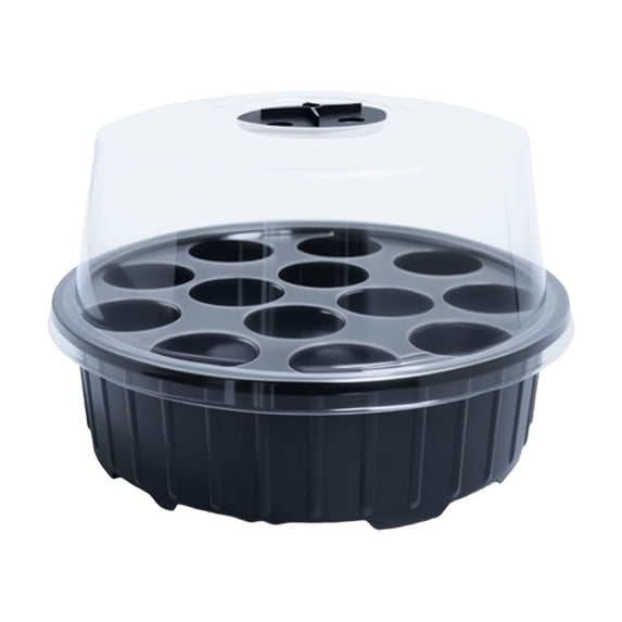 Seed Starter Tray Seed Starter Kit with Humidity Dome (13 Cells Total Tray) Seed Starting Trays Plant Starter Kit and Base Round Greenhouse Germination Kit for Seeds Growing Starting