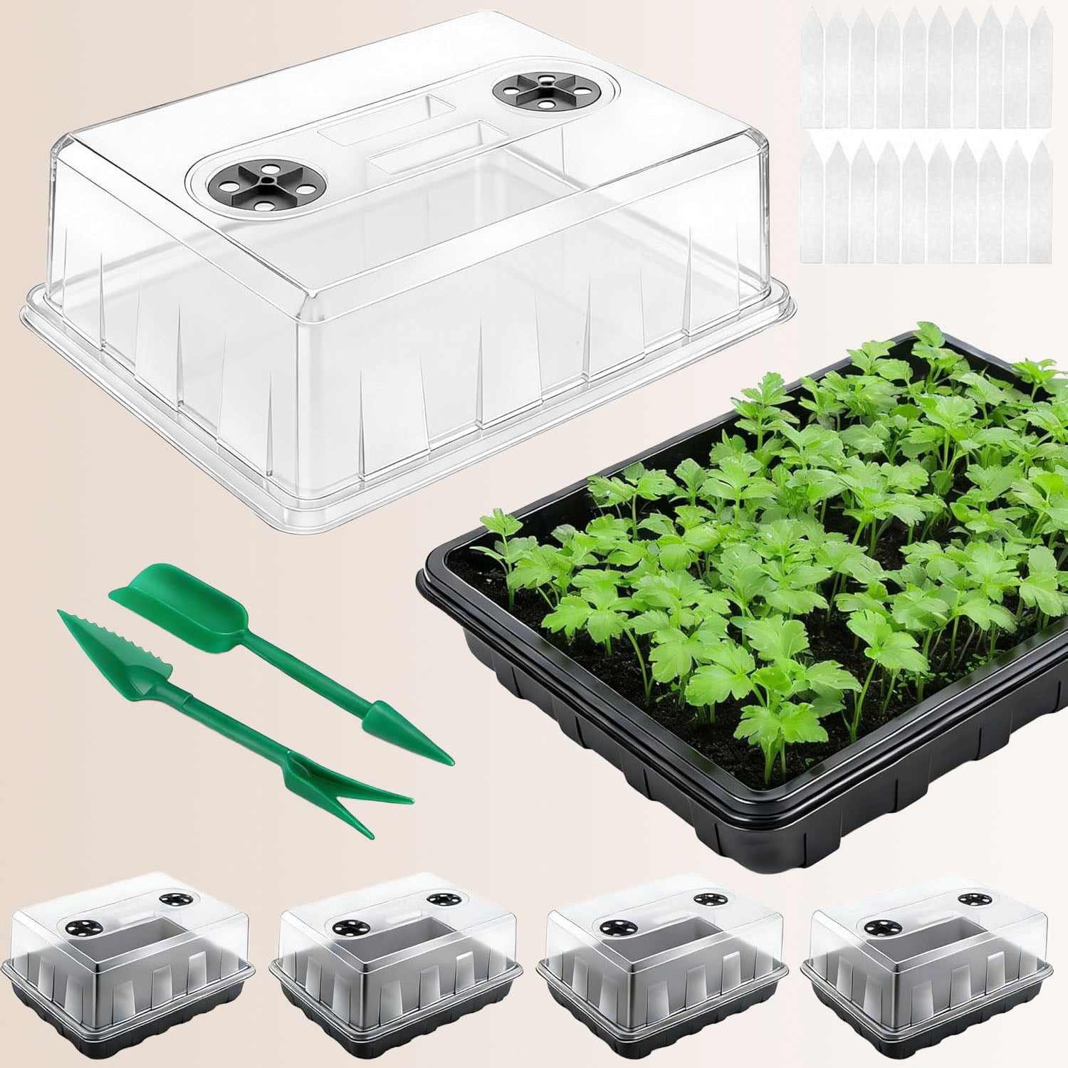 Seed Starter Tray, Seedling Starter Trays for Starting Plant Seeds, Indoor Gardening Plant Germination Trays, 4PCS