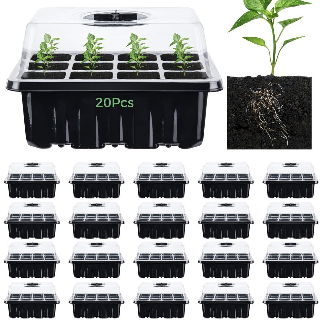 Seed Starter Trays, 20Pcs Seed Starter Kit, Reusable Seedling Starter