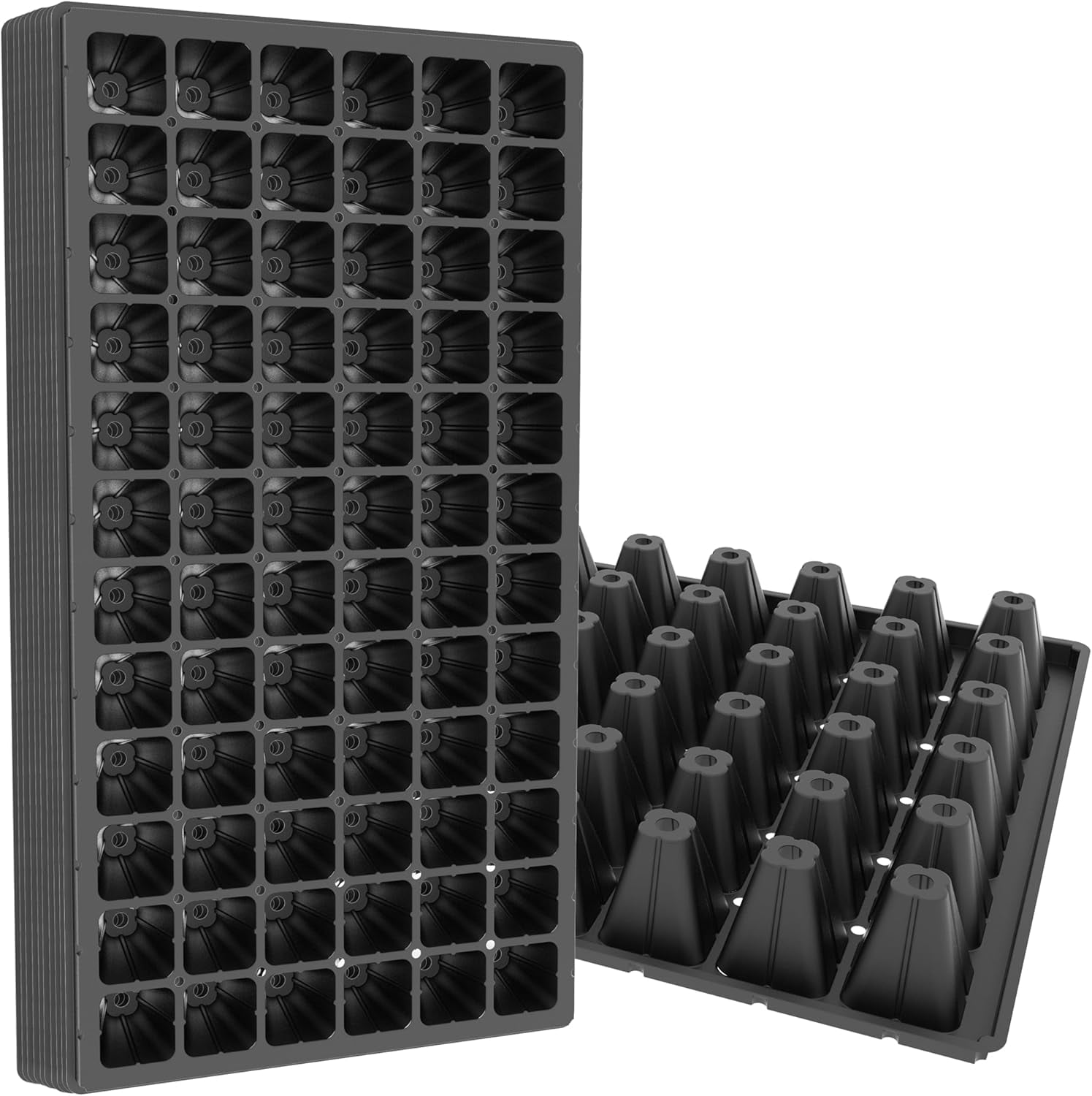 Seed Starter Trays 72 Cell 1.75 Inch Deep Plug Tray Seedlings Drainage Holes 10 Pack