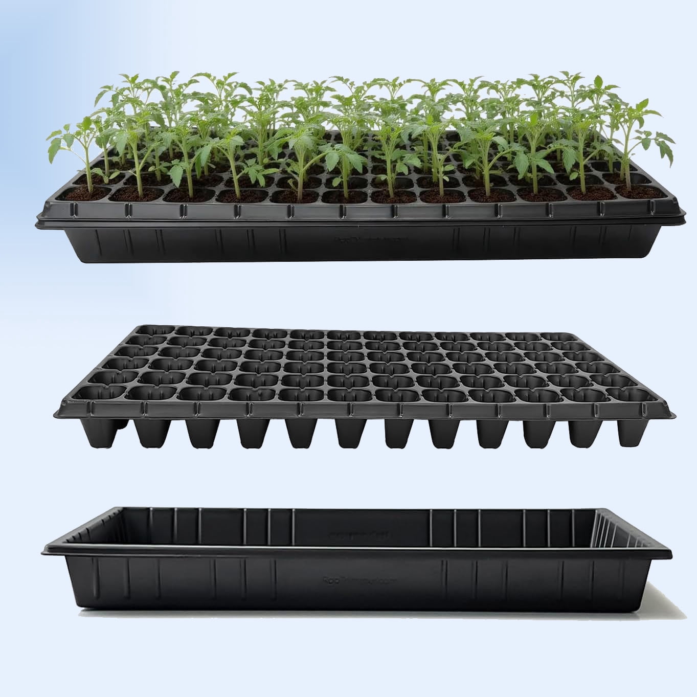 Seed Starter Trays and Plug Trays, Thick Durable Plastic Nursery Tray for Germination