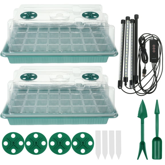 UKCOCO Light-Transmitting Incubator Seed Starting Kit PVC 2 Sets White Blue Light