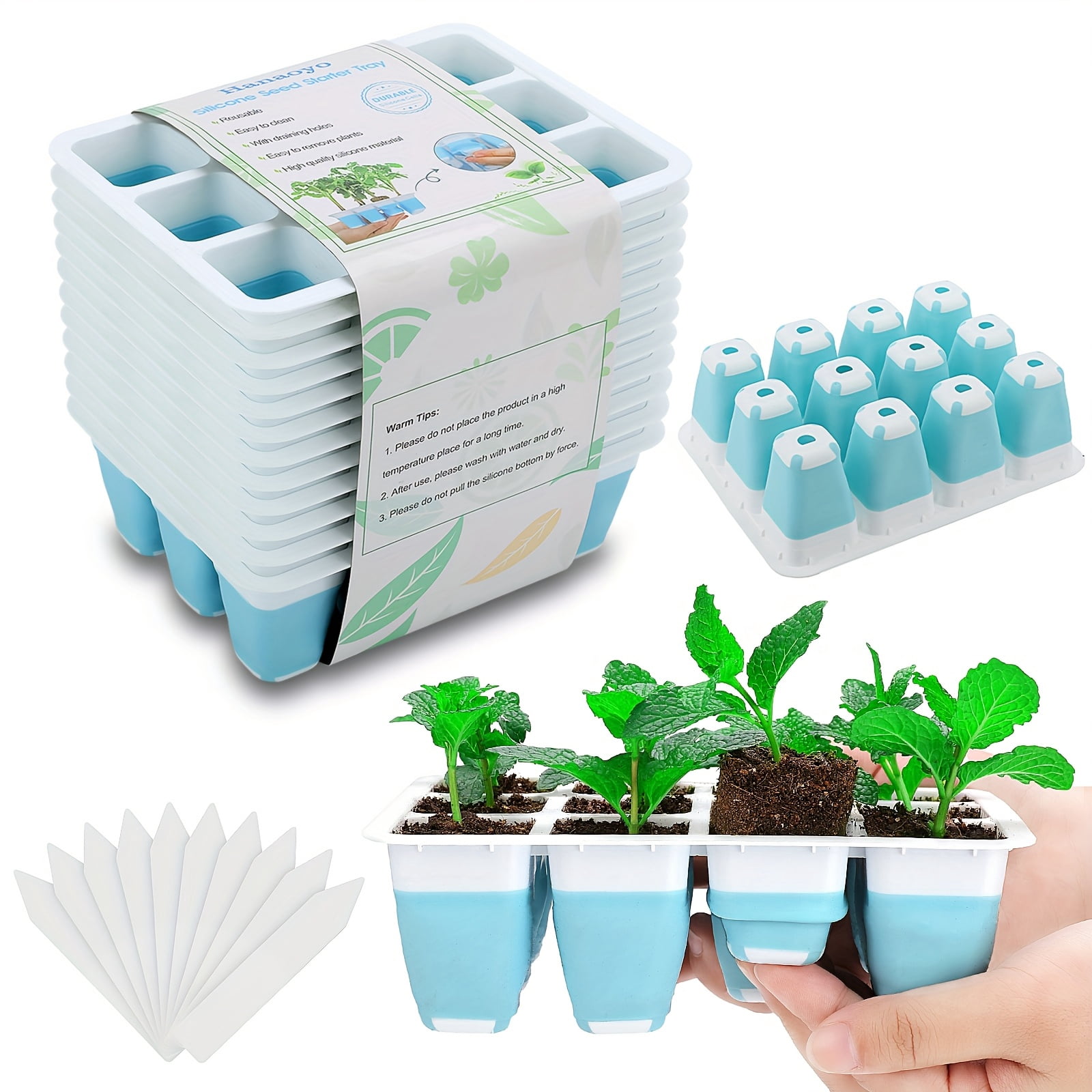 Starting Kit Seed Starting Kits - Seedling Trays with Flexible Pop-Up Units - Easy ...