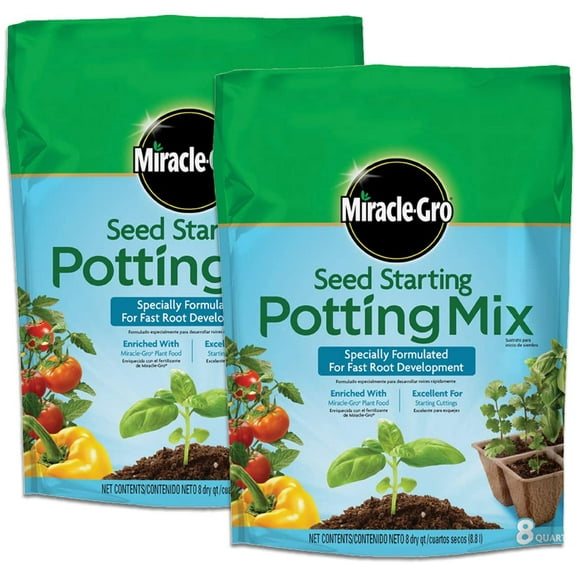 Seed Starting Potting Mix, 2-pack 8 qt., For Use in Containers