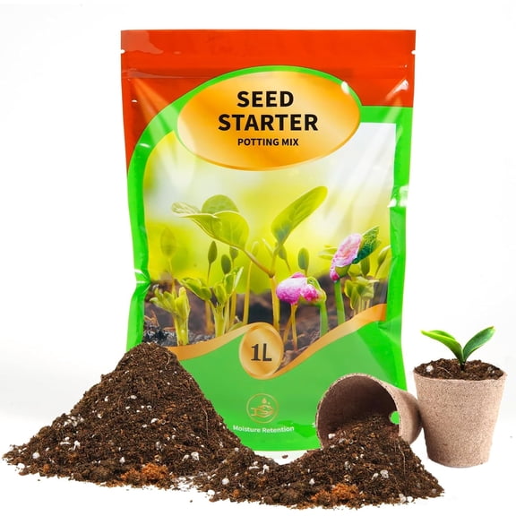 Seed Starting Soil Mix 1qt, Seed Starter Seedling Soil Ready to Use Suitable for Vegetable, Flower, Houseplant and Bonsai