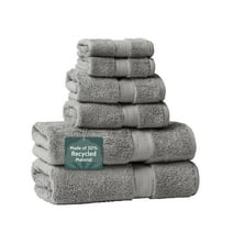 Seed & Stone Ultra-Soft Cotton Bath Towels, Made of 30% Recycled Cotton, 6-Piece Towel Set, Gray