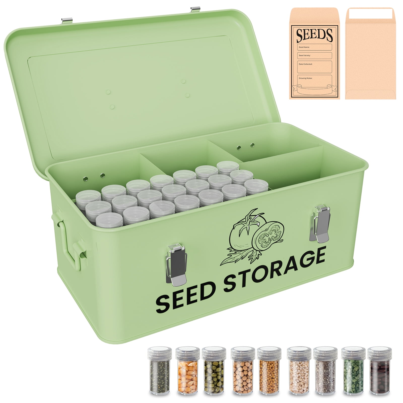 Seed Storage Box—Metal Seed Pack Holder Seed Container Storage provides complete seed preservation organization for every gardening enthusiast.