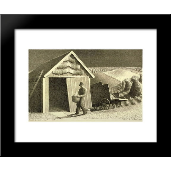 Seed Time and Harvest 20x24 Framed Art Print by Grant Wood