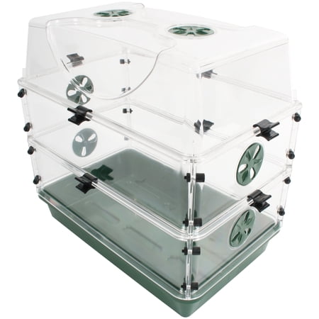 Seed and Herb Domed Propagator with 2 Vented Side Height Extensions and Security Clip Set