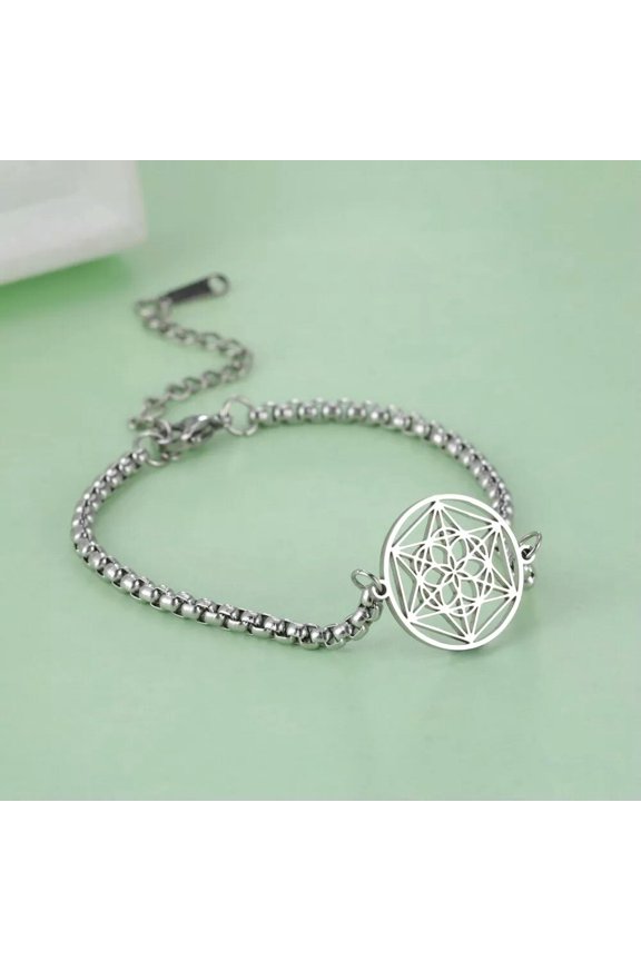 Seed of Life Bracelet Sacred Geometric Symbol Spiritual Amulet Stainless Steel