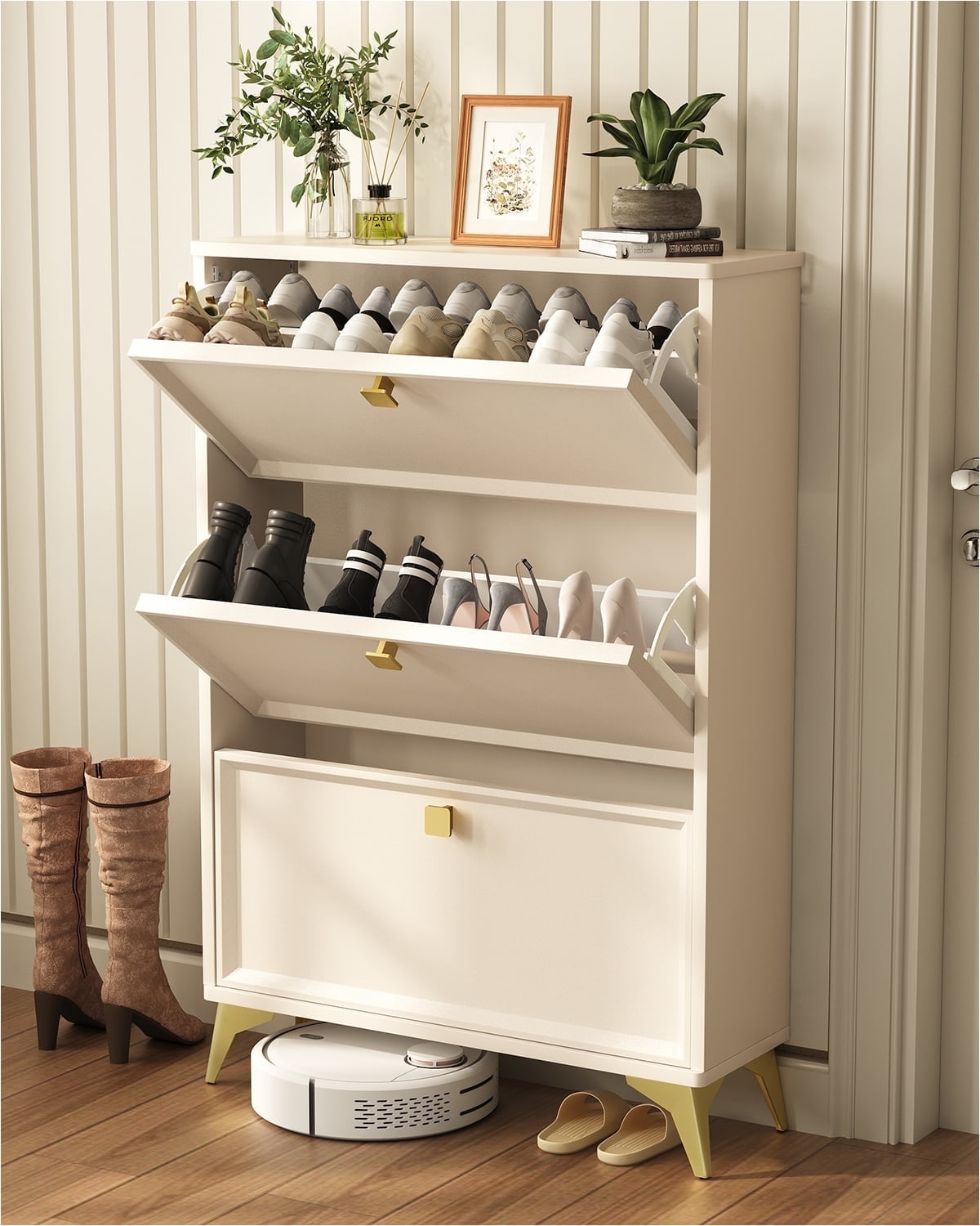 Drawers Long Narrow Shoe Cabinet Modern Narrow White Shoe Storage