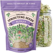 Seedboy Organic Non-GMO Alfalfa Seeds for Sprouting, USA Grown, 8 oz