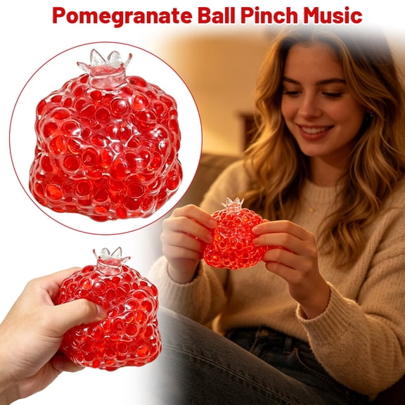 Seeded Pod Squishy, Stress Relief Squishy Pomegranate Fidget, Anxiety Calming Slow Falling Squeeze Ball, Soft Sensory Putty, Portable Desk Calmer for Adults ADHD，A