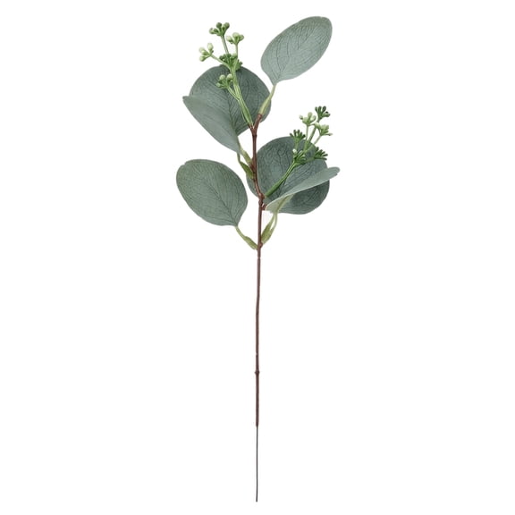 Seeded Silver Eucalyptus Stems for Wedding, 10-Piece Faux Greenery with Seed Buds, Bendable Artificial Branches for Bouquet Arrangement