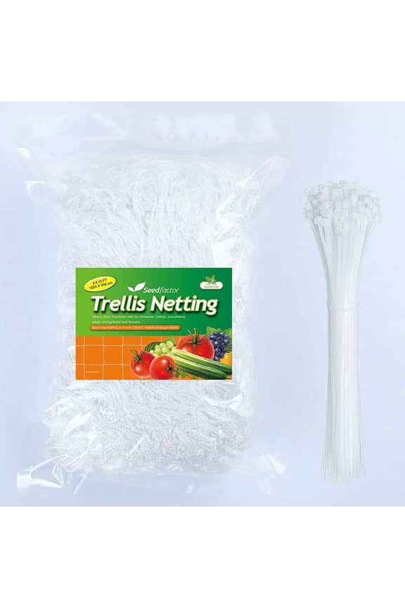5 x 15 ft. Plant Trellis Netting, Heavy-Duty Polyester Grow Net, Garden Trellis Netting with Square Mesh for Climbing Plants, Vegetables, Fruits, and Flowers, 1-Pack