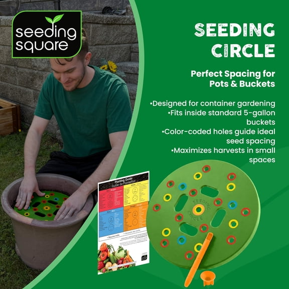 Seeding Circle Seed Spacing Tool for Container & Bucket Gardening | Planting Template for Pots, Raised Beds & Small Garden Spaces | Evenly Space Vegetable Seeds