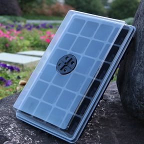 Garden Tools,Seed Starter Tray,24 Hole Covered Breathable Seeded Box And Seeded Tray Cultivation Box Plants Cultivation Tray Set Equipped With Adjustable Ventilation Openings.(Black)