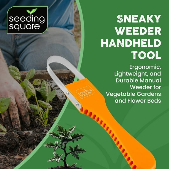 Seeding Square Sneaky Weeder Handheld Gardening Tool for Precise Weeding | Ergonomic, Lightweight, and Durable Manual Weeder for Vegetable Gardens and Flower Beds
