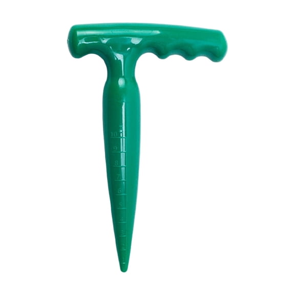 Seedling Dibber Hand Tool with Ergonomic T Handle and Depth Markings for Garden Planting and Transplanting Accessories