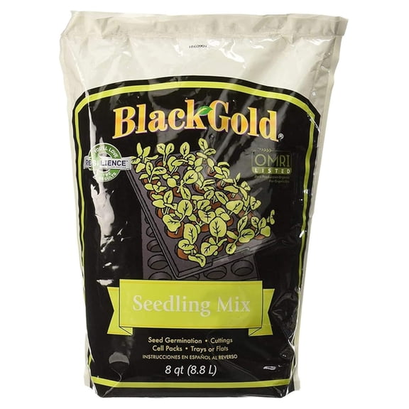 Seedling Germination Mix - Black Seed Starting Potting Soil for Seeds, Cuttings & Vegetables - 8 Quart (4 Pack)