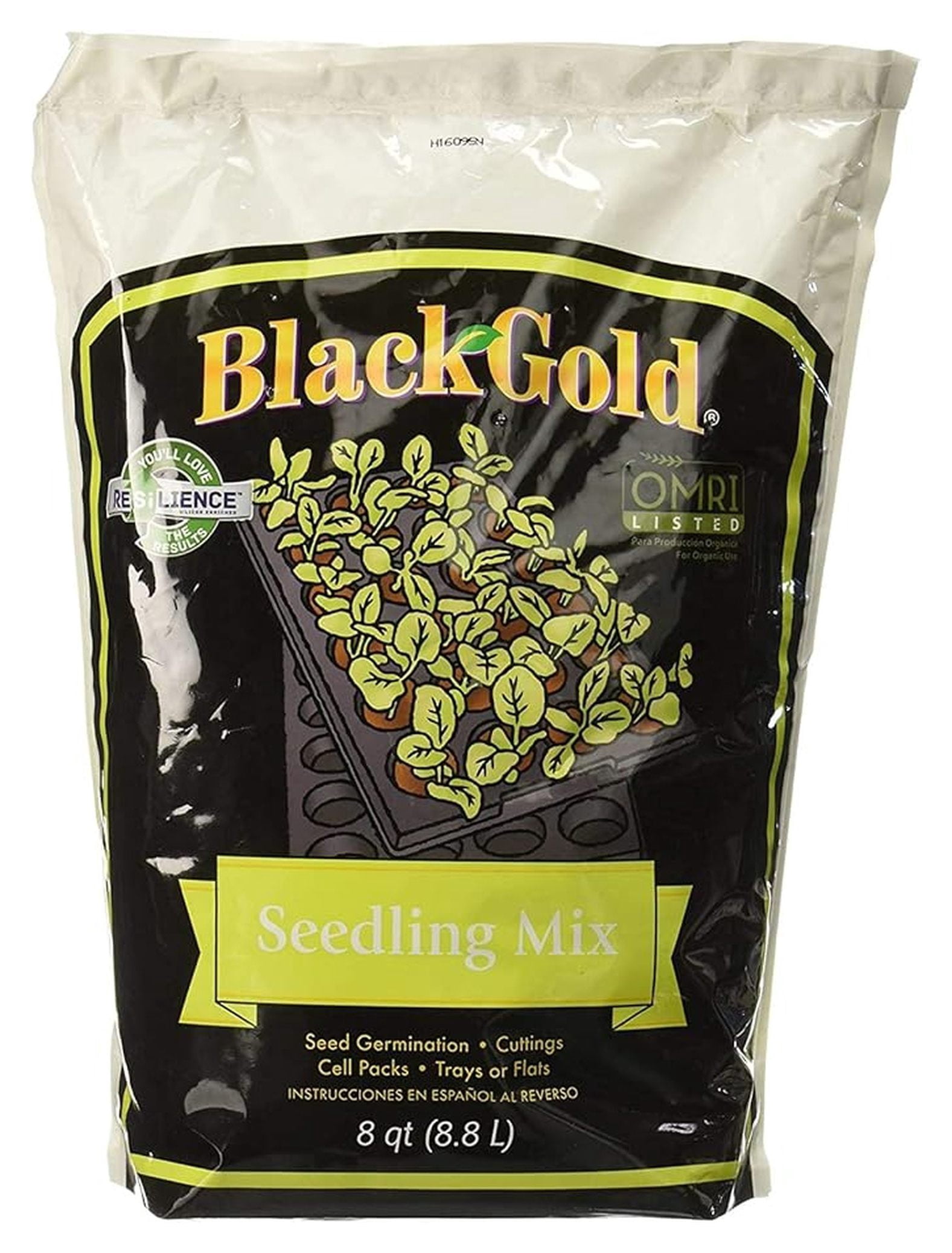 Seedling Germination Mix - Black Seed Starting Potting Soil for Seeds, Cuttings & Vegetables - 8 Quart Bag (4 Pack) - Organic & Peat Based