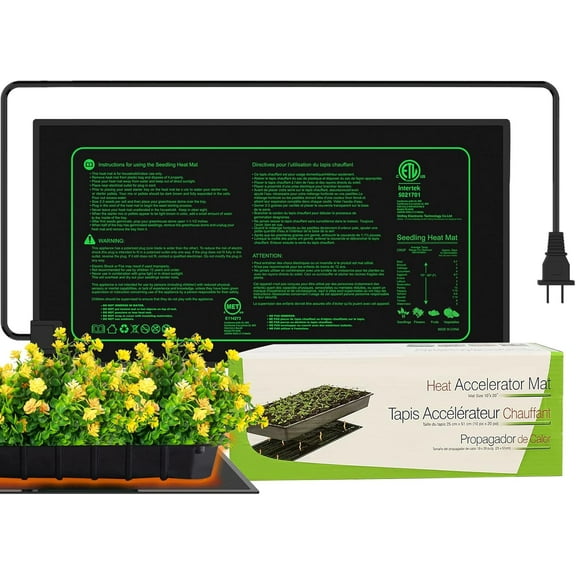 Seedling Heat Mat Durable Waterproof Heat mat for Plants Warm Hydroponic Heating Pad for Indoor Home Gardening Seed Starter 10" x 20.75"