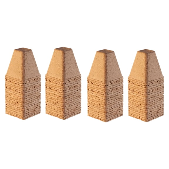 Seedling Pots, 2.4 Inch Square No Hole Biodegradable Pulp Small Yellow Nursery Cups, 50 Pack, for Garden Plant Germination Seed Starting Transplanting and Vegetable Flower Cultivation