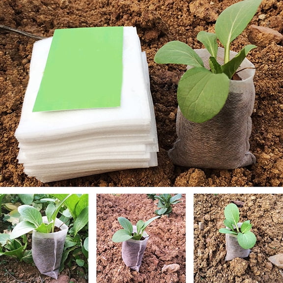 Seedling -Raising Bags for Nursery Pots 8x10cm Non-woven 600Pcs Ideal for Seedling Propagation Patio & Garden Supply, White