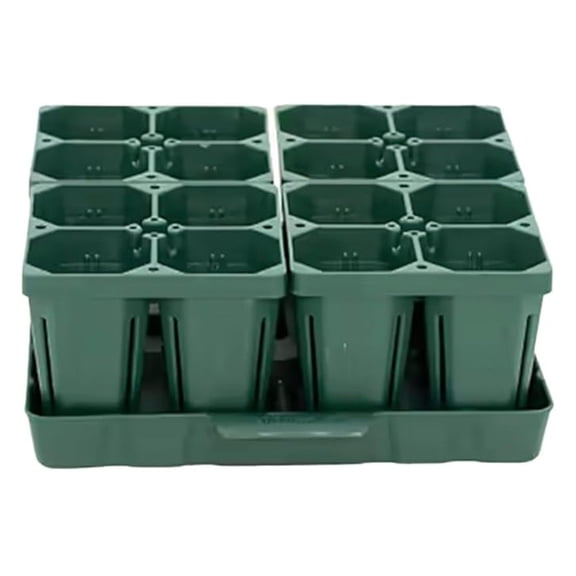 Seedling Suite Products, 4 Pack Jumbo Seedling Trays with 10" x 10" Bottom Watering Trays