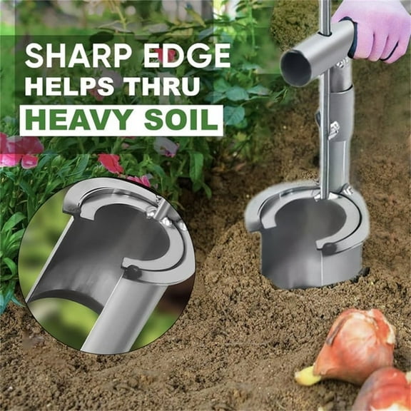 Seedling Transplanter 12.6x7.9 Inch, New Side‑Port Seedling Transplanter for Agricultural Transplantation, Manual Seedling Transplant Tool for Corn Fruit Tree and Vegetable Planting(Silver)