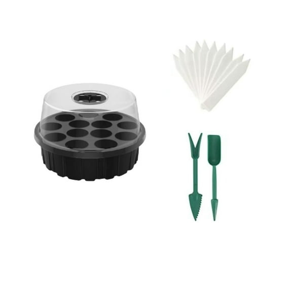 Seeds Grow Tray, Plant Germination Starter Kit, Mini Greenhouse Propagator Trays, Germination Trays with Labels & Seedling Tools (13 Cells Per Tray)