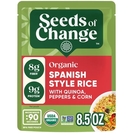 Seeds Of Change Certified Organic Spanish Style Rice, 8.5 Ounce Pouch