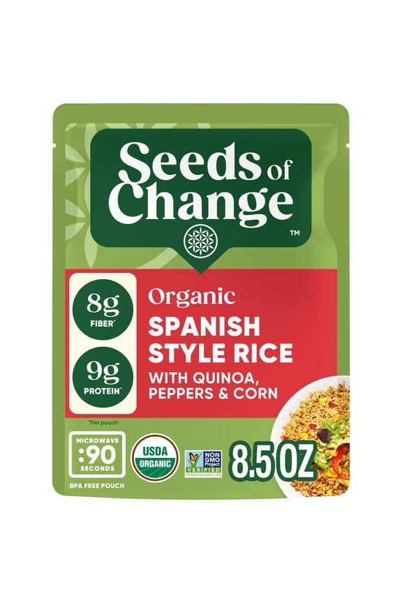 Certified Organic Spanish Style Rice, 8.5 Ounce Pouch