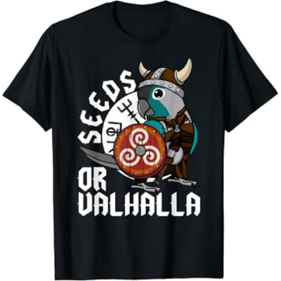 Seeds Or Valhalla I Viking Parrot I Turquoise Conure T-Shirt