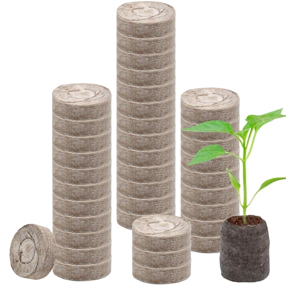 Seeds Soil for Planting,Bexikou 50 Pcs 30mm Seed Starter Peat Pellets Pods for Seedlings,Compressed Seed Starting Pellets Soil Peat Pods for Starting Seeds, Garden Planting Herb Flower Vegetables