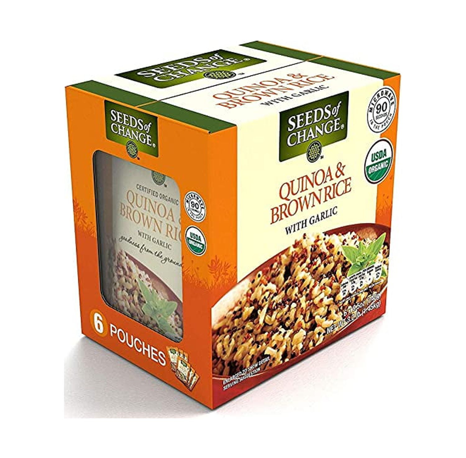 Seeds of Change Certified Organic Quinoa and Brown Rice with Garlic 8.5 oz, 6 pk.