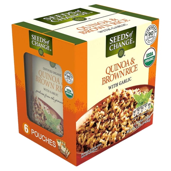 Seeds of Change Certified Organic Quinoa and Brown Rice with Garlic 8.5 oz. 6 Pk.