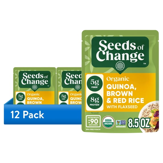 (12 pack) SEEDS OF CHANGE Organic Quinoa, Brown & Red Rice, 8.5oz