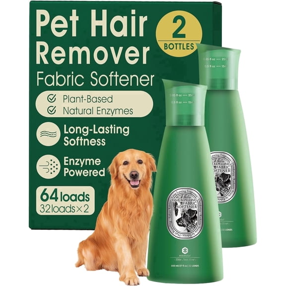 Seedshub Pet Hair Remover for Laundry, 6-in-1 Dog Laundry Detergent Concentrate (Non-Dissolving), Repels Up to 90% Fur, Odor & Stain Remover, Cedar Scent, 2 Bottles