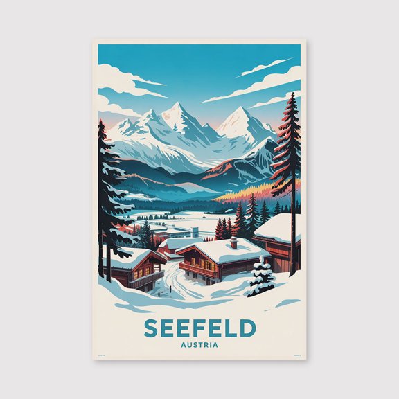Seefeld Travel Print Canvas Wall Art, Seefeld Wall Hanging Home decor Seefeld Canvas Art, Austria Art Canvas Seefeld Travel Canvas-1WN3406