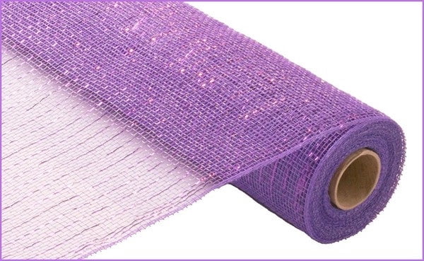 Seefred Metallic Poly Deco Mesh - Lavender/Lavender Metallic Foil