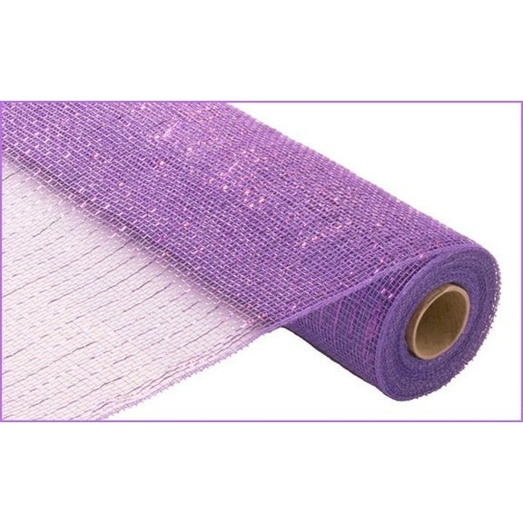 Seefred Metallic Poly Deco Mesh - Lavender/Lavender Metallic Foil