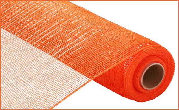 Seefred Metallic Poly Deco Mesh - Orange/Orange Metallic Foil