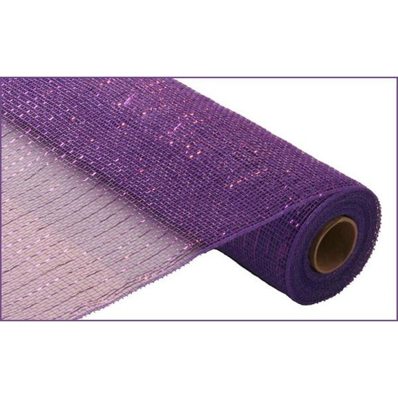 Seefred Metallic Poly Deco Mesh - Purple/Purple Metallic Foil