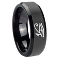 thumbnail image 1 of Seeing-Eye 8MM Beveled Edge Polish Black Tungsten Men Ring, 1 of 2
